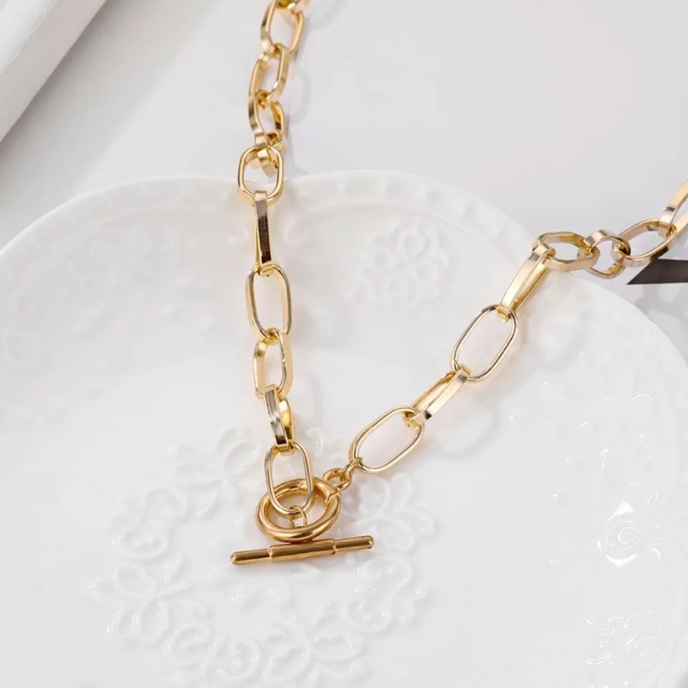 🔴 5/$20 gold paperclip chain link necklace NEW - Picture 5 of 5